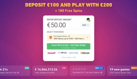 BitStarz Casino welcome bonus