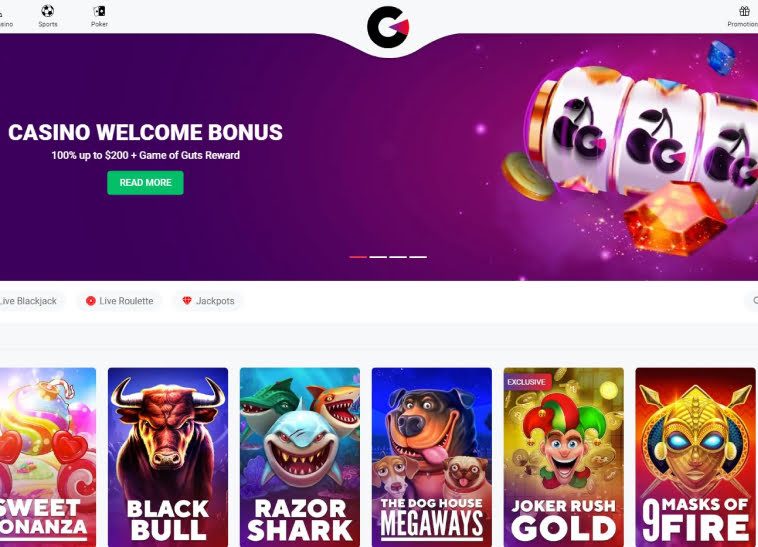 Guts Casino Games page