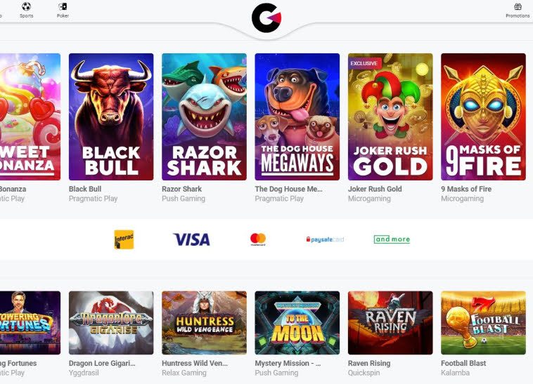 Guts casino homepage