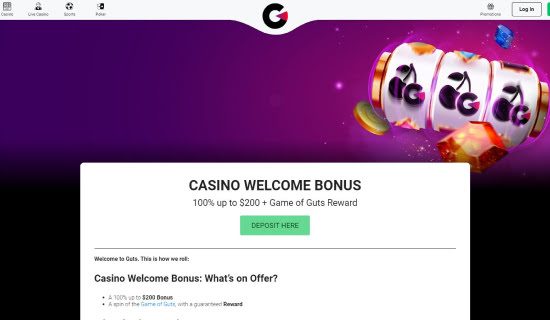 Guts Casino bonus