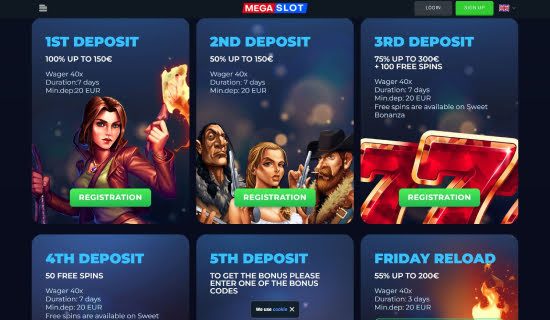 megaslot casino welcome bonus