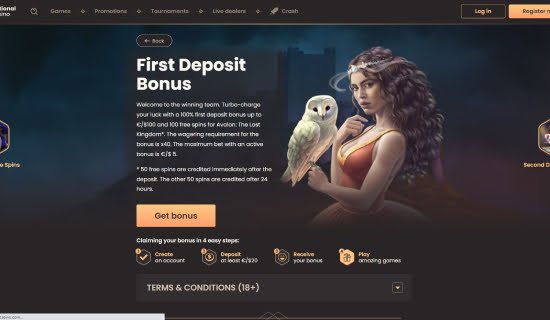 national casino welcome bonus